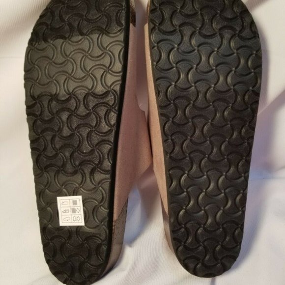 SKECHERS Women Relaxed Fit Luxe Foam Slip on Buckle Sandal -- Taupe - Picture 3 of 7